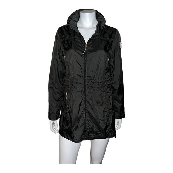 Vince Camuto Olive Hooded Crisscross-Waist Anorak Jacket Packable Medium NWT - Picture 1 of 9